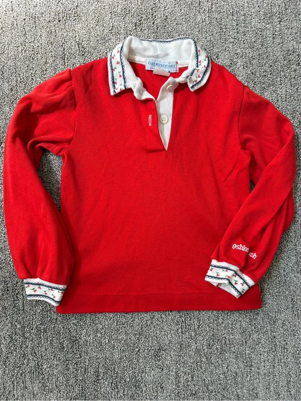Vintage 1980’s Oshkosh Girls Red Polo